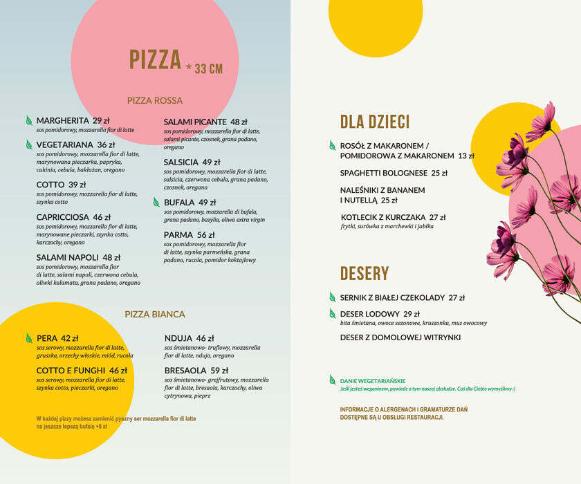 MENU DOMOLO RESTAURACJA POGORIA 3 Dąbrowa Górnicza